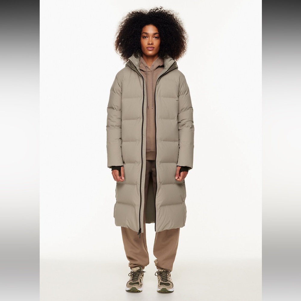 NWT modern taupe long Superpuff
